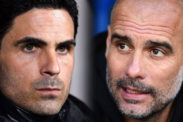 Pep Guardiola came face to face with Mikel Arteta in the FA Cup semi final