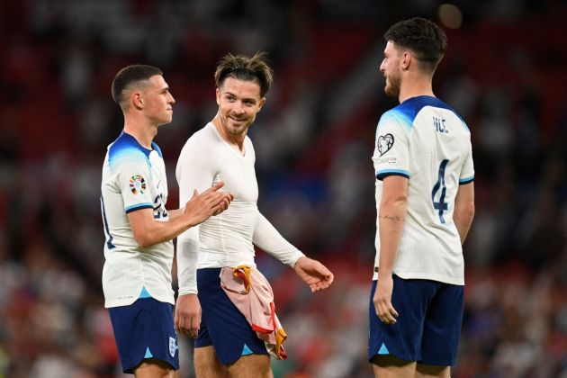 Declan Rice with Manchester City stars during international break