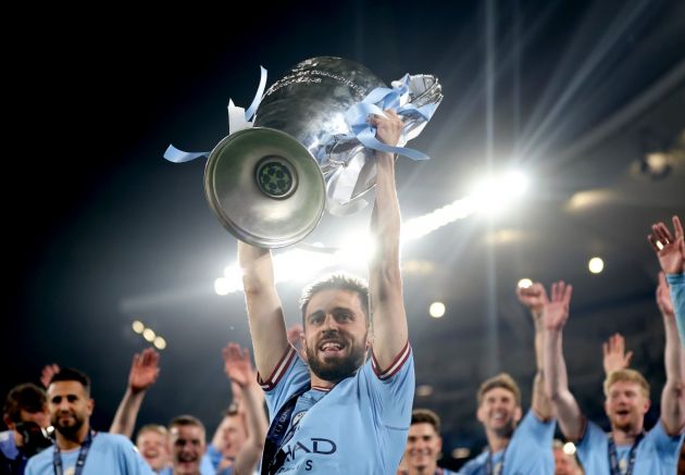 Bernardo Silva lift the UEFA Champions League trophy