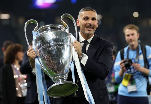 Khaldoon with the Champions League trophy in Istanbul after Manchester City claim victory over Inter Milan