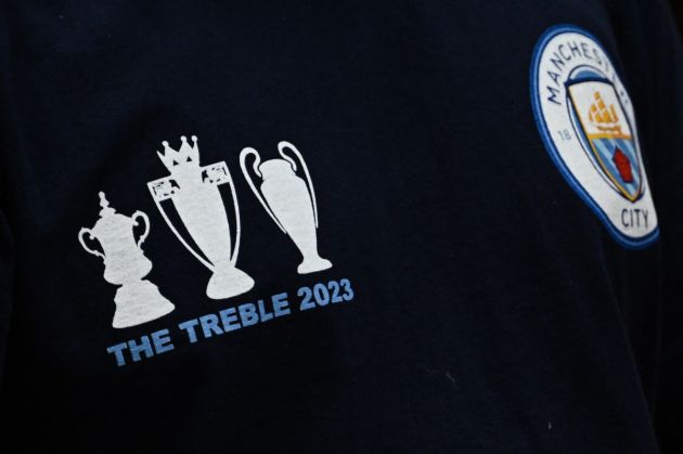 Treble parade, three trophies the Premier League, Champions League and FA Cup