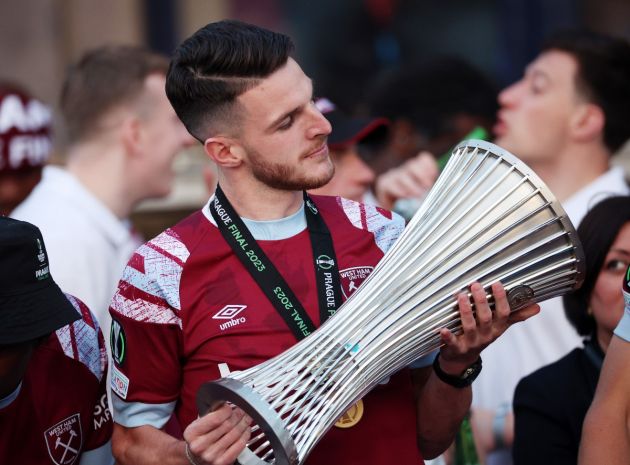 Declan Rice enjoys trophy parade after winning Europa Conference League