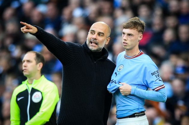 Cole Palmer and Pep Guardiola