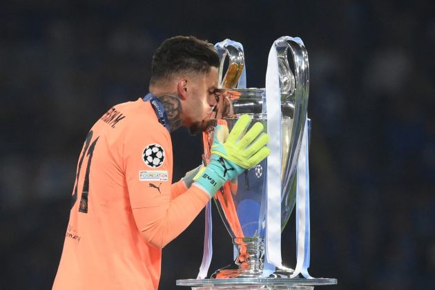 Ederson after winning the Champions League