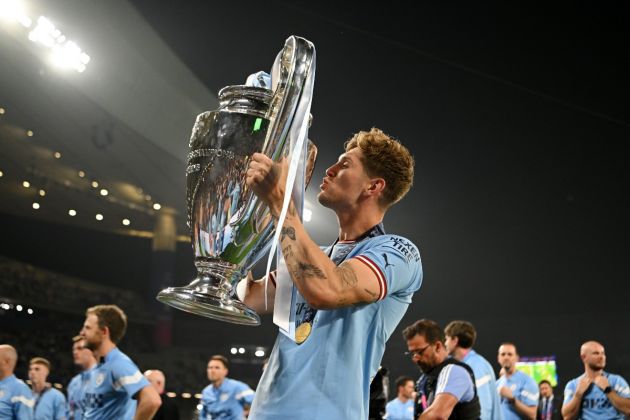 John Stones with the Champions League trophy