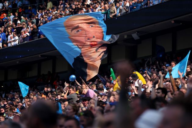 City fans show love with Pep Guardiola flag