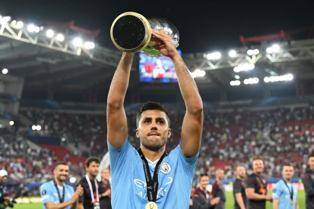 Rodri lifts the UEFA Super Cup