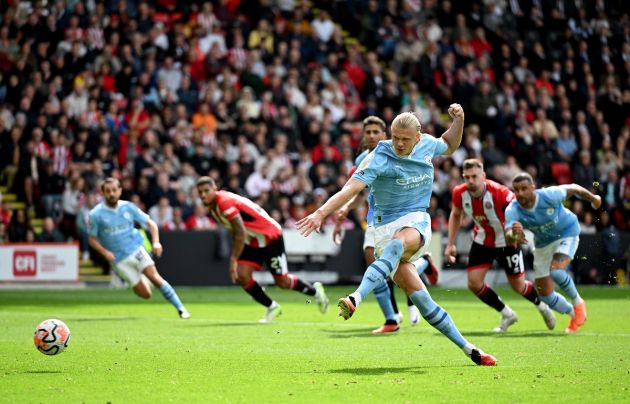 Haaland misses from the spot against Sheffield United