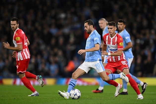 Bernardo Silva injured during Manchester City's win over Red Star Belgrade