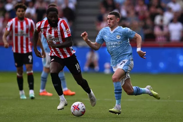 Manchester City and Brentford confirm their starting lineups ahead of tonight's crunch match