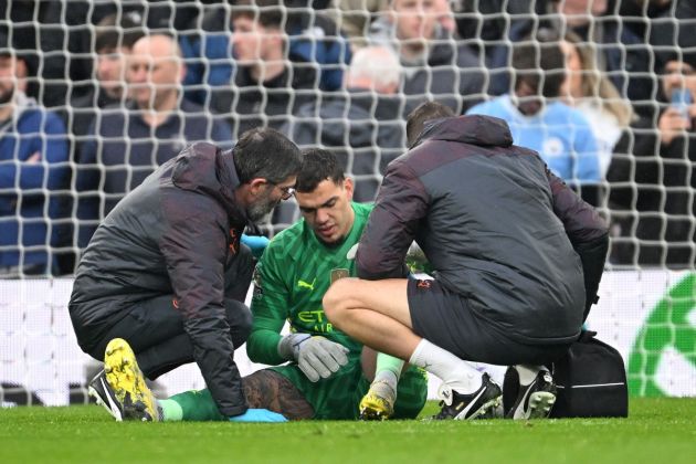 Ederson faces a spell on the sidelines after picking up a thigh injury against Liverpool