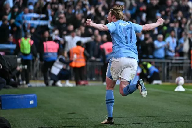 Kevin De Bruyne was running on fumes but dragged Manchester City to a famous victory