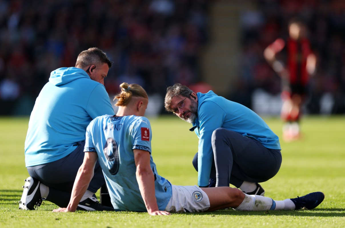 Erling Haaland's apparent ankle injury is a cause for concern for Manchester City